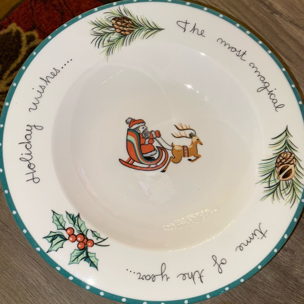 Mikasa Ultimate Plus Fine China Holiday Bowls HK713 Christmas Wish